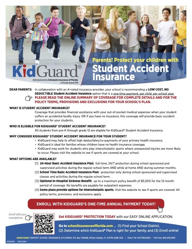 Student Accident Insurance Information Flyer